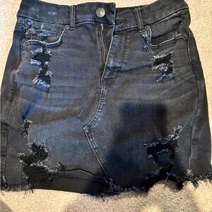 American Eagle black denim skirt